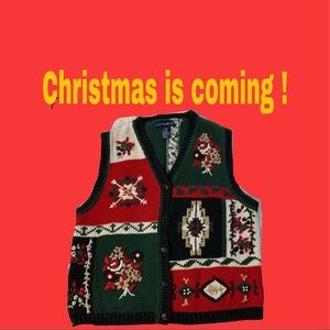 MOUNTAIN LAKE CHRISTMAS VEST SZ M